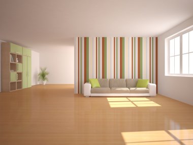Beyaz modern iç kavramı-3d render