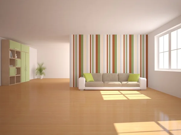 Branco moderno interior conceito-3d renderização — Fotografia de Stock