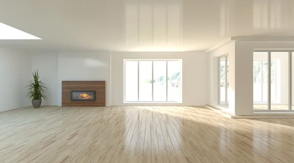 White empty interior with panoramic windows — Stock Photo, Image