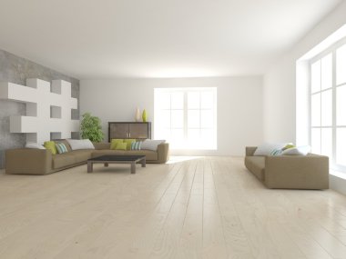 Beyaz modern iç kavramı