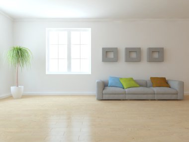 Beyaz modern iç kavramı