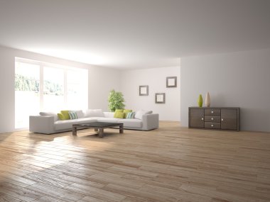 Beyaz modern iç kavramı