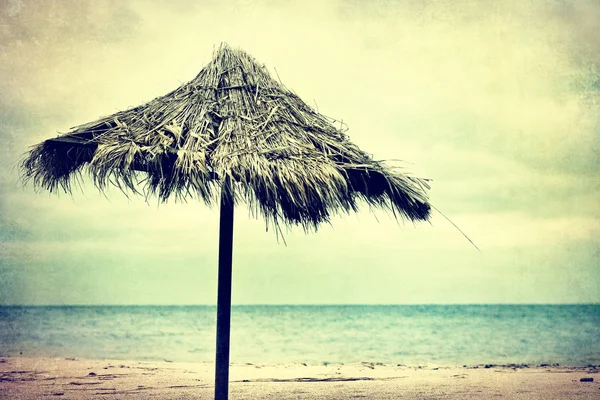 Tiki hut på stranden — Stockfoto