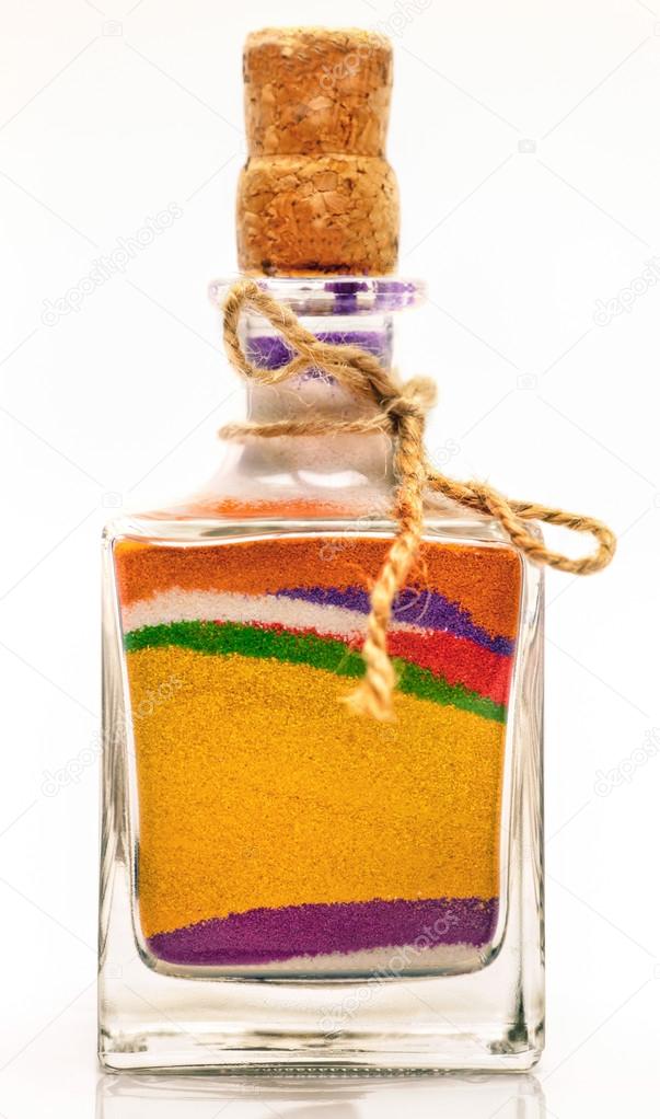bottle with colorful sand