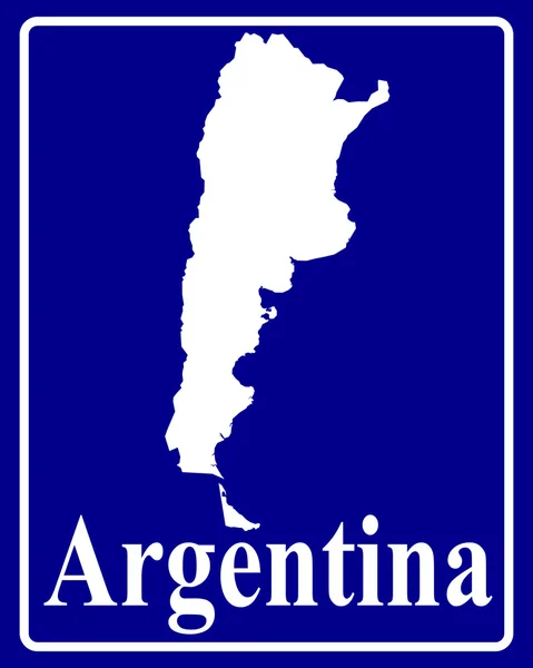Peta siluet Argentina - Stok Vektor