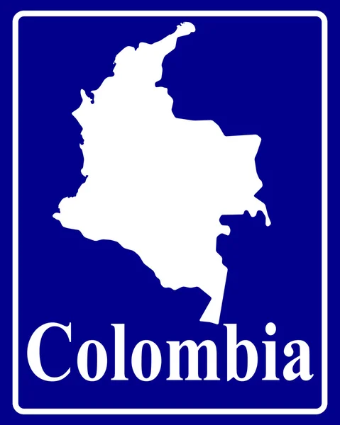 Silhouette karta över Colombia — Stock vektor