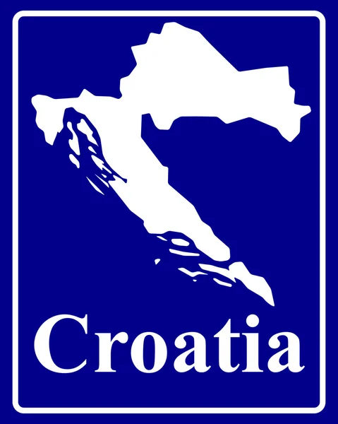 Silueta mapa de Croacia — Archivo Imágenes Vectoriales