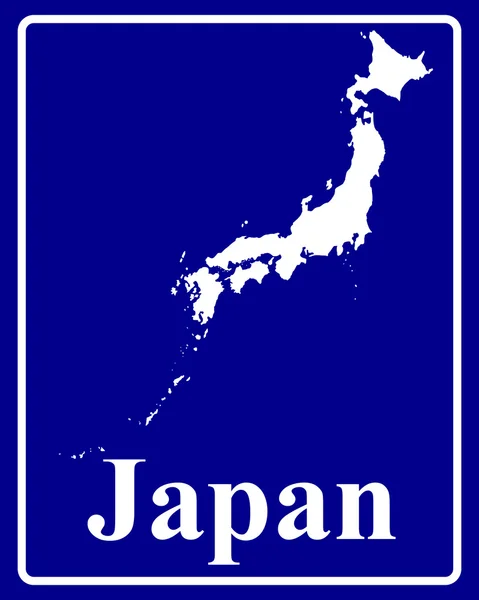 Silhouette carte de Japon — Image vectorielle