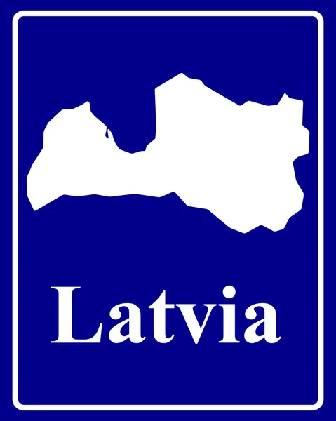 Letonya Haritası siluet — Stok Vektör