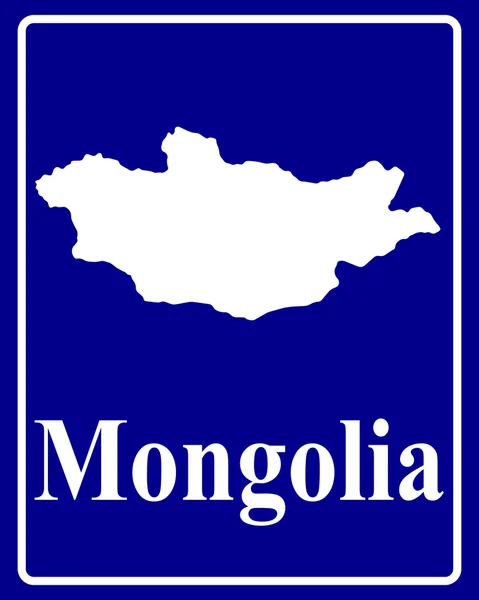 Silhouettenkarte der Mongolei — Stockvektor