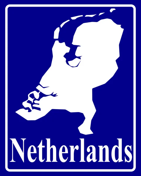 Silhouette map of Netherlands — Stock Vector