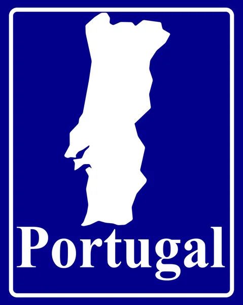 Silhueta mapa de Portugal — Vetor de Stock