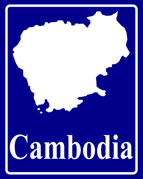 Silhouette carte de Cambodge — Image vectorielle