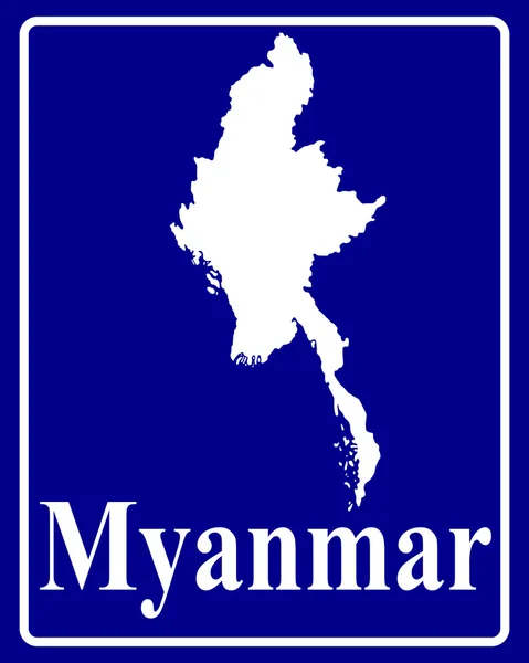 Carte de silhouette de Myanmar — Image vectorielle