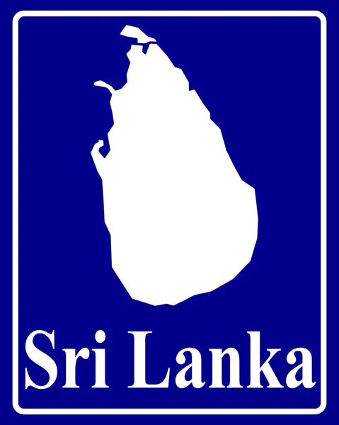 Silhouet kaart van Sri Lanka — Stockvector