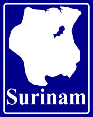  Surinam Haritası siluet