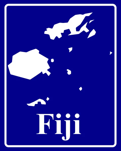 Sylwetka mapę z Fidżi — Wektor stockowy
