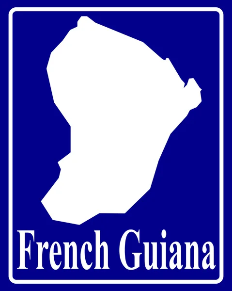 Silhueta mapa de Guiana Francesa — Vetor de Stock