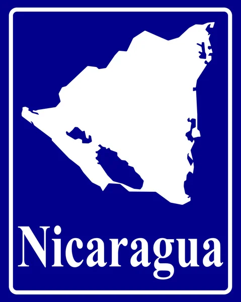 Silhouette karta över Nicaragua — Stock vektor