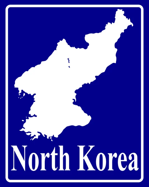 Silhouet kaart van Noord-Korea — Stockvector