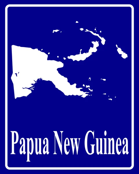 Silhouettenkarte von Papua Neuguinea — Stockvektor