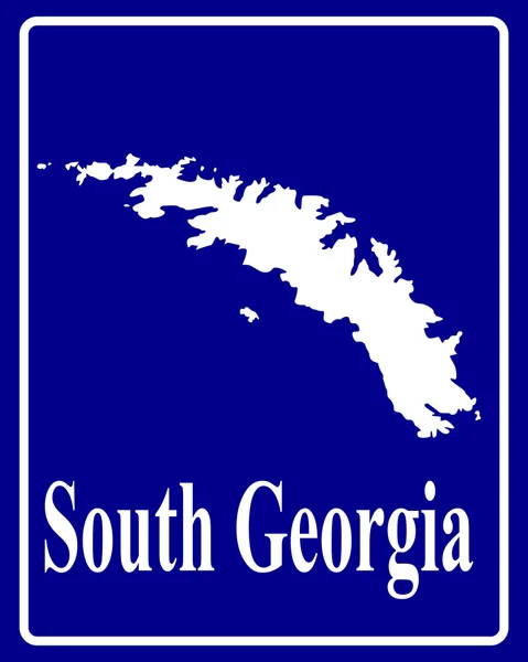 Silhouet kaart van Zuid-Georgië — Stockvector