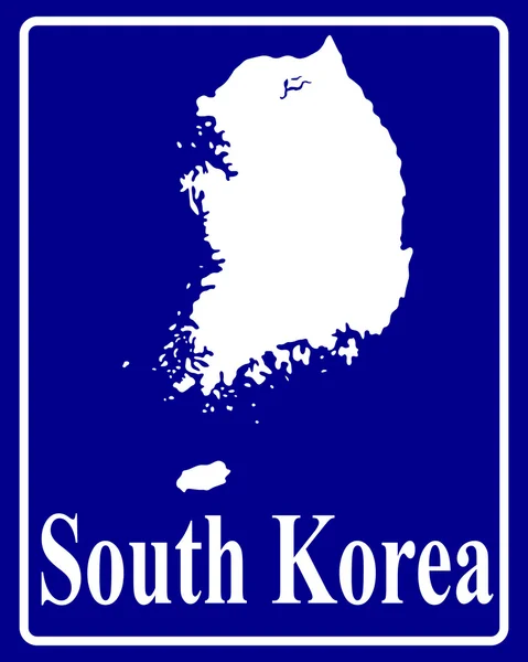 Silhouettenkarte von Südkorea — Stockvektor