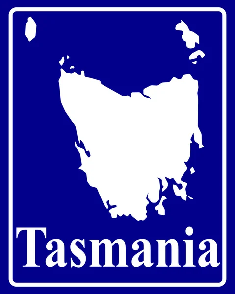 Silueta mapa de Tasmania — Vector de stock