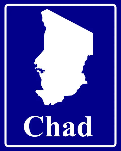 Silhouet kaart van Tsjaad — Stockvector