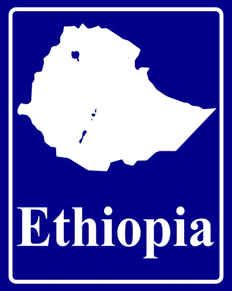 Silhueta mapa de Etiópia — Vetor de Stock