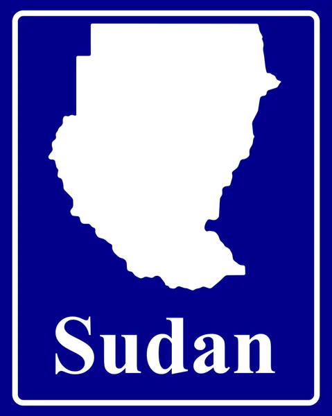 Silhouettenkarte von Sudan — Stockvektor