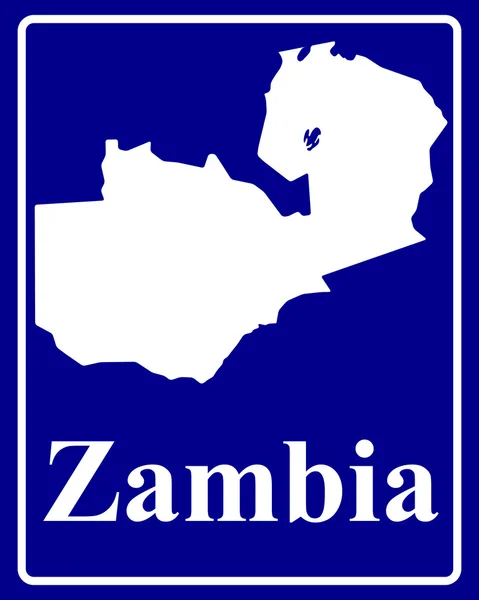 Silhouettenkarte von Sambia — Stockvektor