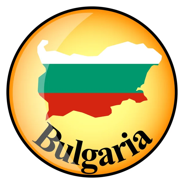 Narancssárga gombot a kép térképeket gomb Bulgária — Stock Vector