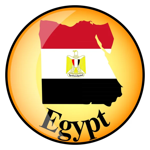 이집트의 이미지 지도 함께 주황색 버튼 — 스톡 벡터