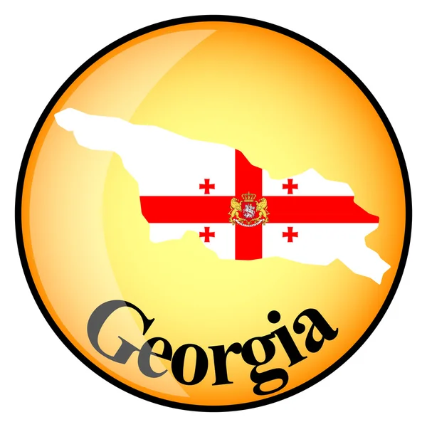Pomarańczowy przycisk z obrazu mapy przycisk Georgia — Wektor stockowy