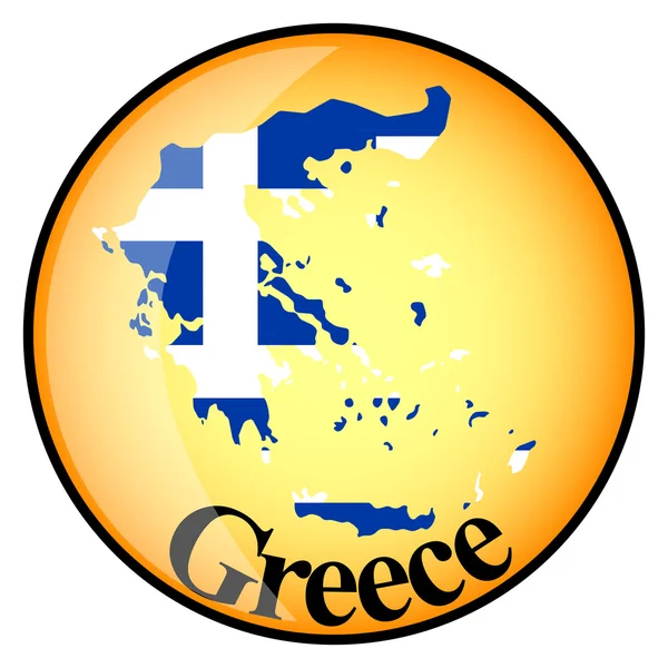 Görüntü ile turuncu düğmesine düğmesini Yunanistan haritalar — Stok Vektör