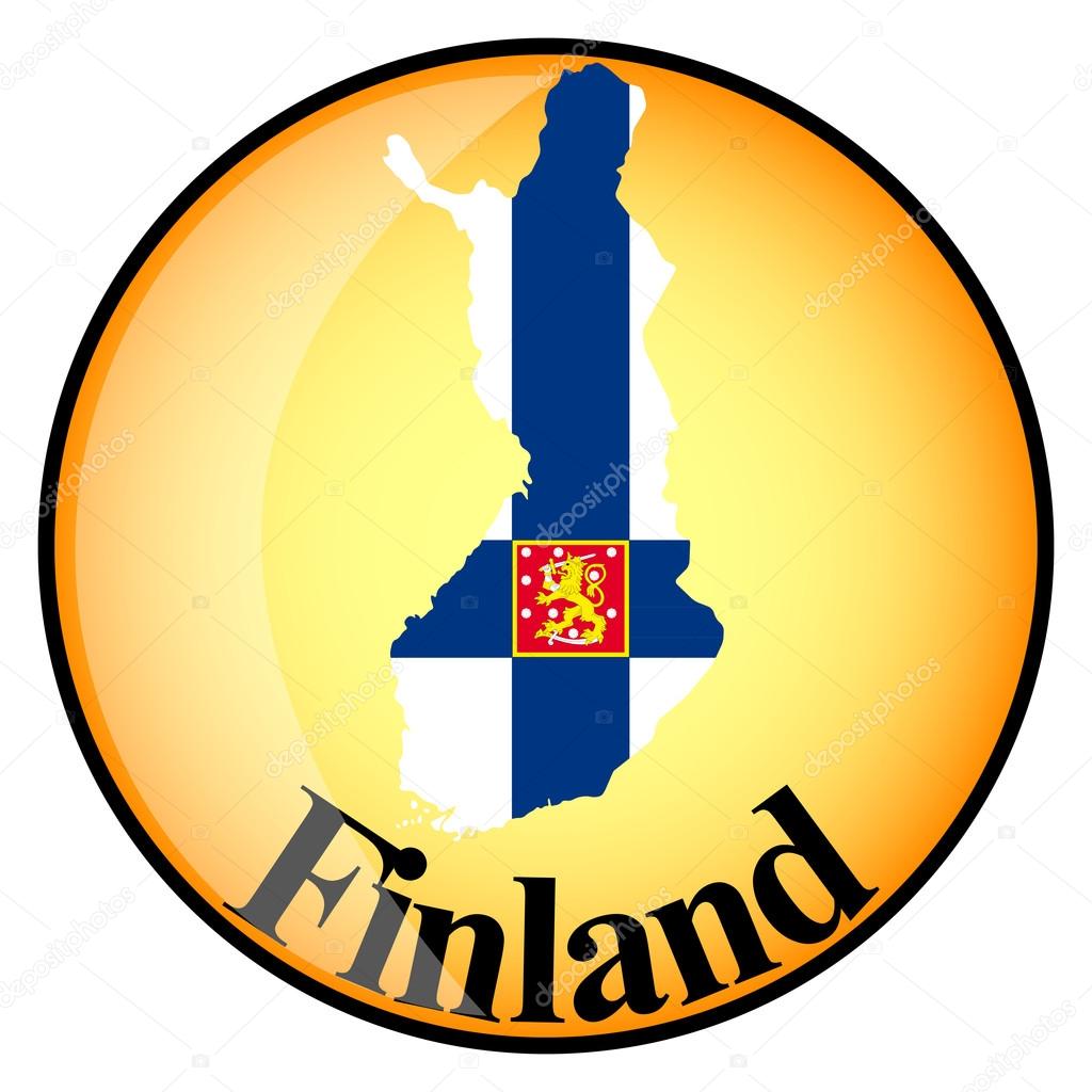orange button with the image maps of button Finland Islands 