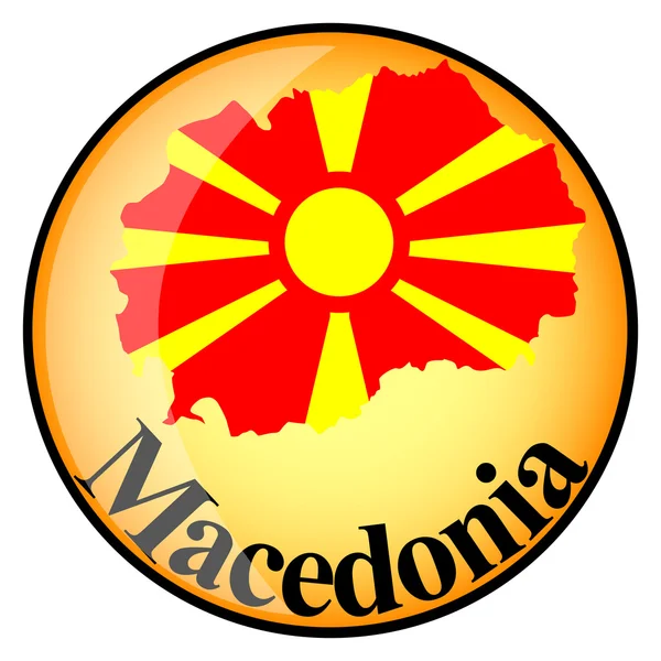 Pulsante arancione con le mappe di Macedonia — Vettoriale Stock