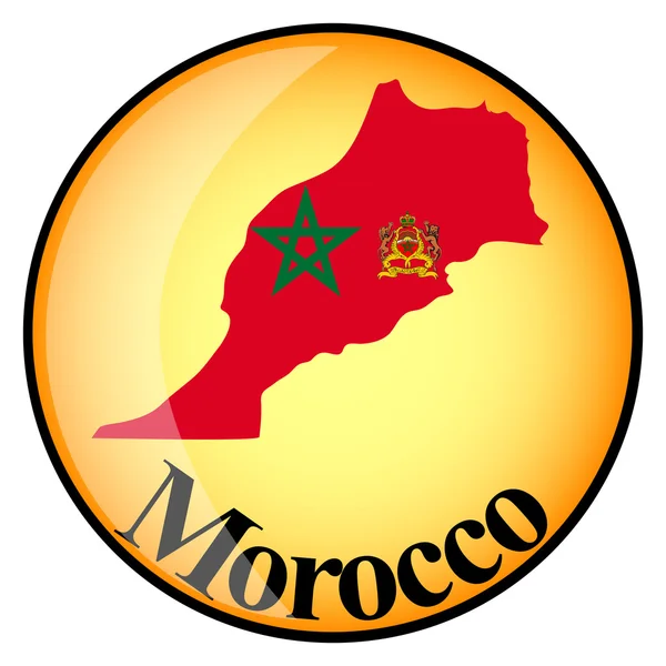 Bouton orange avec les cartes images du Maroc — Image vectorielle