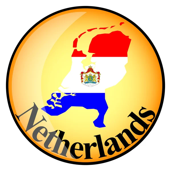 オランダのイメージ マップのオレンジ色のボタン ロイヤリティフリーのストックイラスト