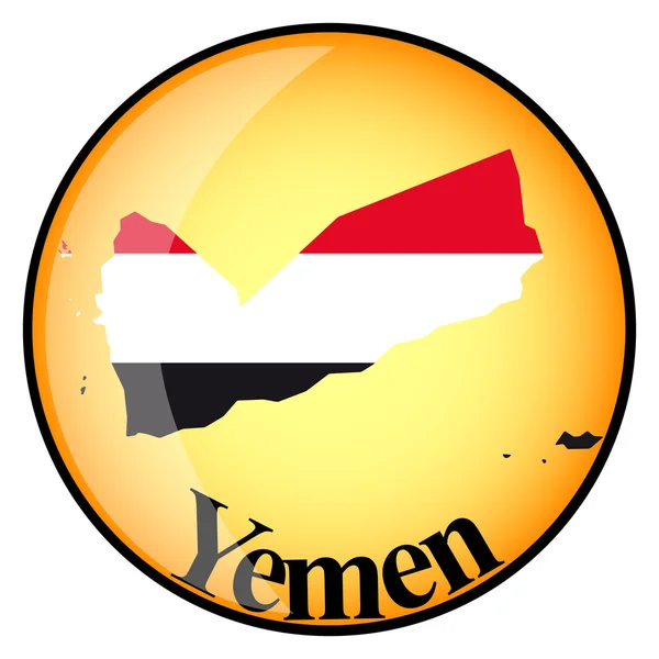 Oranžové tlačítko s obrazové mapy z Jemenu — Stockový vektor