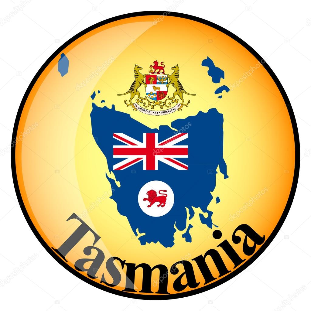 orange button with the image maps of Tasmania