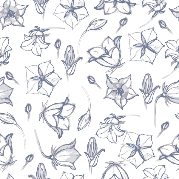 手绘花卉图案的壁纸。可以用作无缝壁纸 — 图库矢量图片
