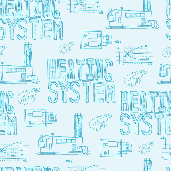 Pannrummet utrustning, tekniska system. Skiss. Vektor fil. — Stock vektor