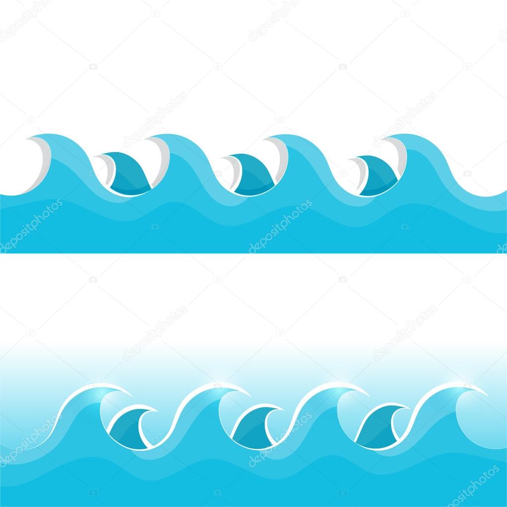 blue sea waves on white background,