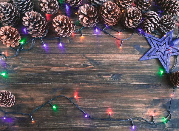 Happy nyårskort med snö på bakgrund — Stockfoto