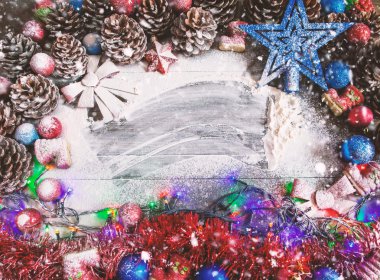 Neşeli Noel kartı. Kış tatili. Xmas Tema.