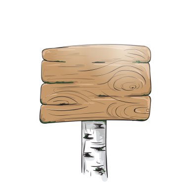 beyaz izole eski ahşap tabela