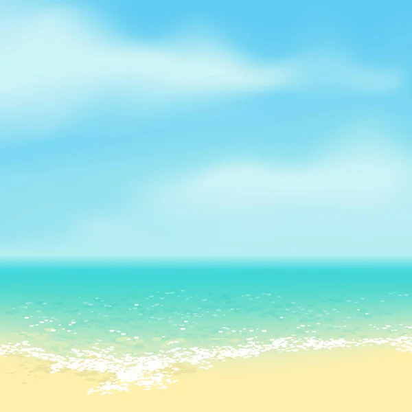 Pláž Tyrkysovým Tropickým Mořem Čistým Pískem — Stockový vektor