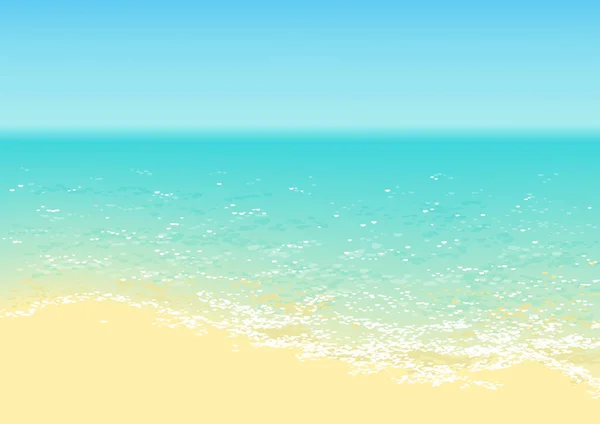 Pláž Tyrkysovým Tropickým Mořem Čistým Pískem — Stockový vektor